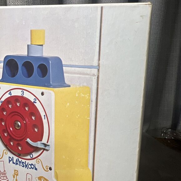 Vtg Playskool Toy Wood Pay Play Phone Rotary Dial Doorknob Coins 1954 #488 - Picture 10 of 11